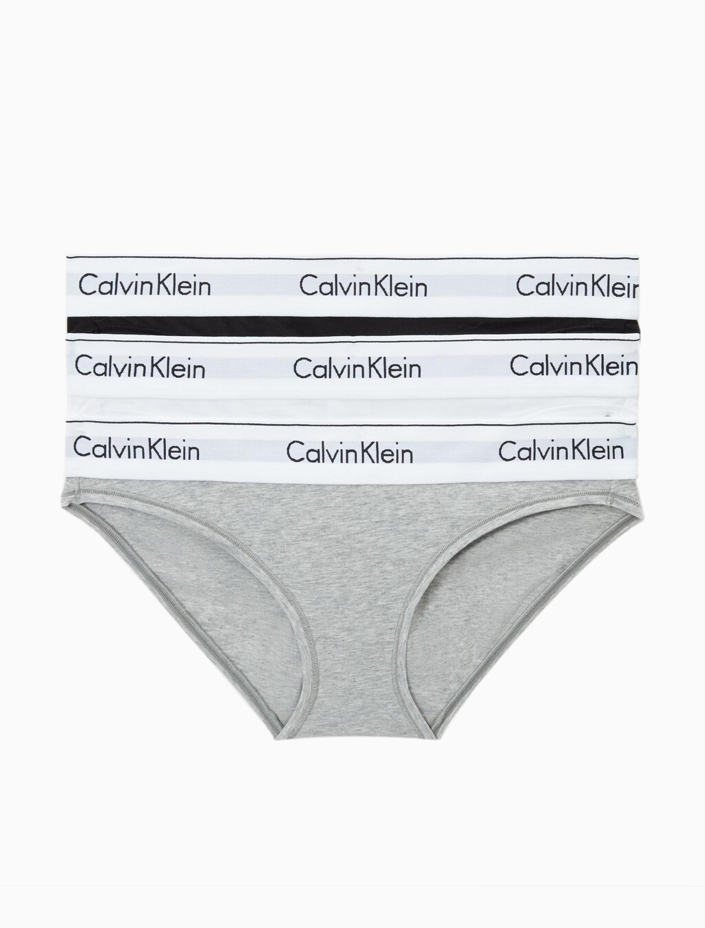 Icon Cotton 3 Pack Bikini, Black/ White/ Grey Heather (Legacy OGH), hi-res