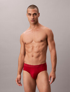 CK Black Microfiber Hip Brief, Red Stamp, hi-res