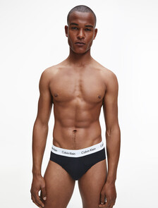 Cottons Stretch 低腰三角褲(3件組), 1 Black/ 1 White/ 1 Grey Heather, hi-res