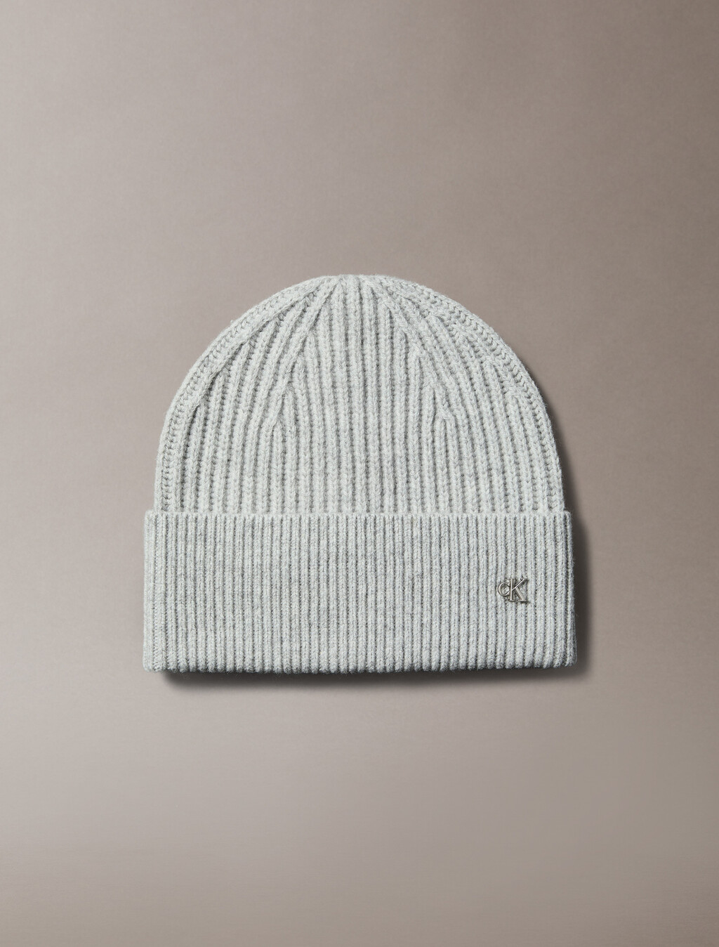 羊毛混紡經典標誌毛帽, Light Grey Heather, hi-res