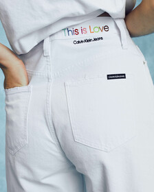 Pride High Rise Relaxed Denim Shorts, Bright White, hi-res
