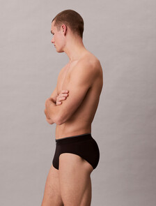 Monogram 超細纖維彈性低腰三角內褲, Black, hi-res