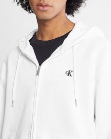 Archive Logo Zip Fleece Hoodie, Brilliant White, hi-res