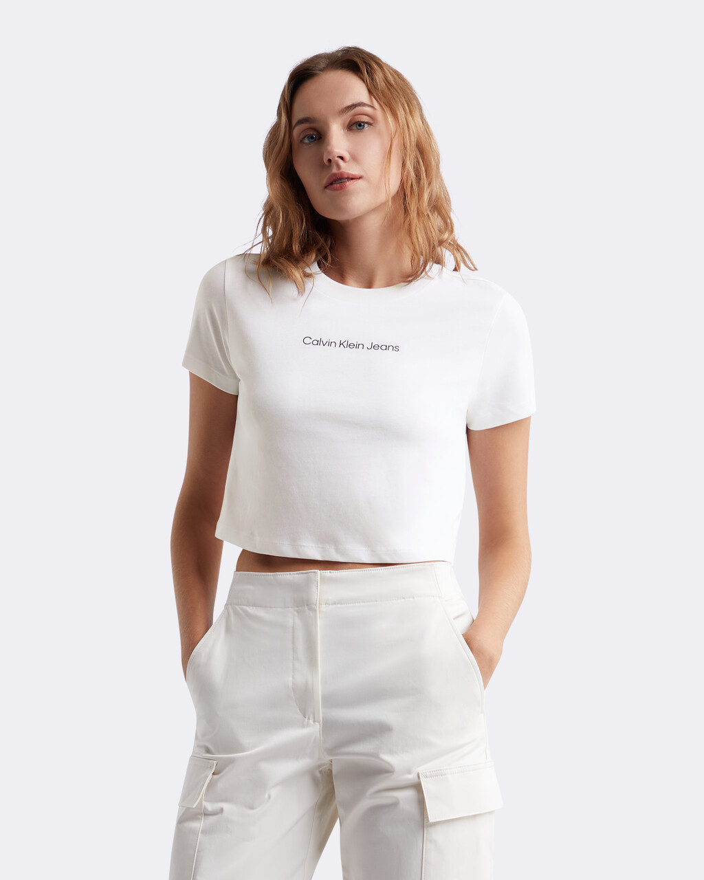 短版標誌 T 恤, Bright White, hi-res