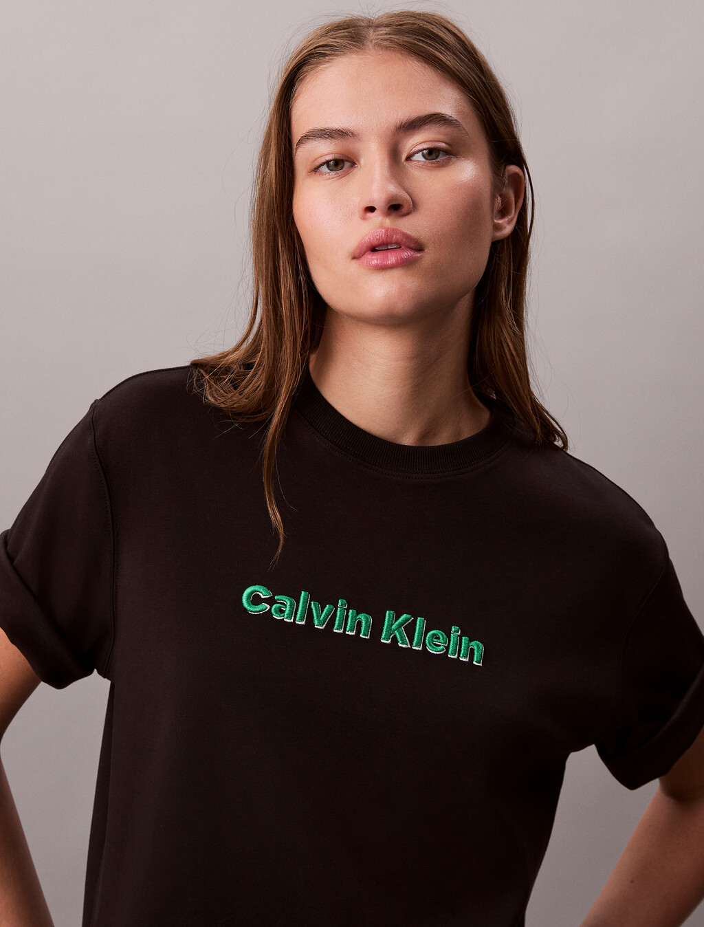 Embroidered Logo Graphic Classic T-Shirt, Black, hi-res