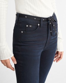 ULTIMATE STRETCH 彈性高腰緊身牛仔褲, Visual Blue Black Logo Lace, hi-res