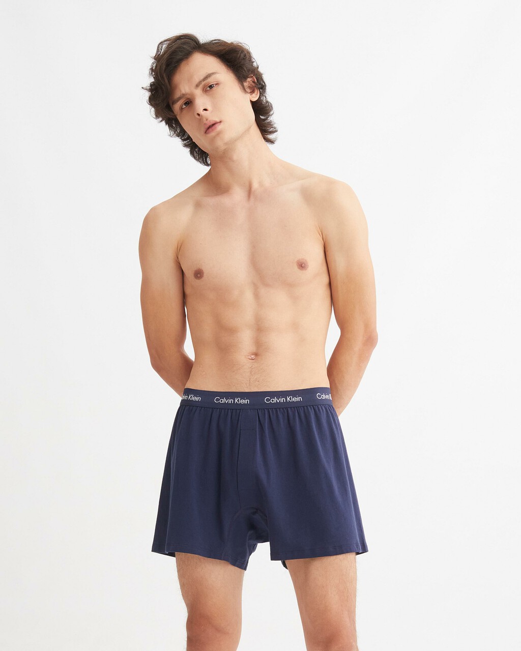 Cotton Stretch Traditional Boxers 2 Pack, blue