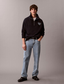 Premium Fleece Relaxed Quarter Zip Sweatshirt, Dark Sapphire, hi-res