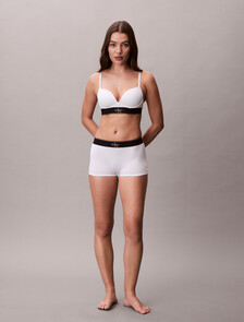 CK Graphic Push Up Plunge Bra, White, hi-res