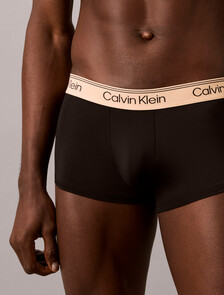 3 件裝低腰平口內褲 - Microfibre Stretch, Black Bodies w/ Gulf Blue/Light Cast/Peach Bliss W, hi-res