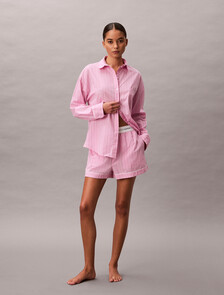 V-Day Shorts - Cotton Poplin, 19471 TRAIL STRIPE+PINK ESSENCE, hi-res