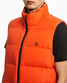 ESSENTIALS DOWN VEST, Coral Orange, hi-res