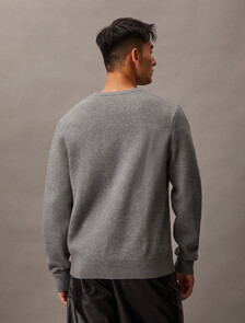 Monogram Wool Blend Sweater, B30 Grey Heather, hi-res