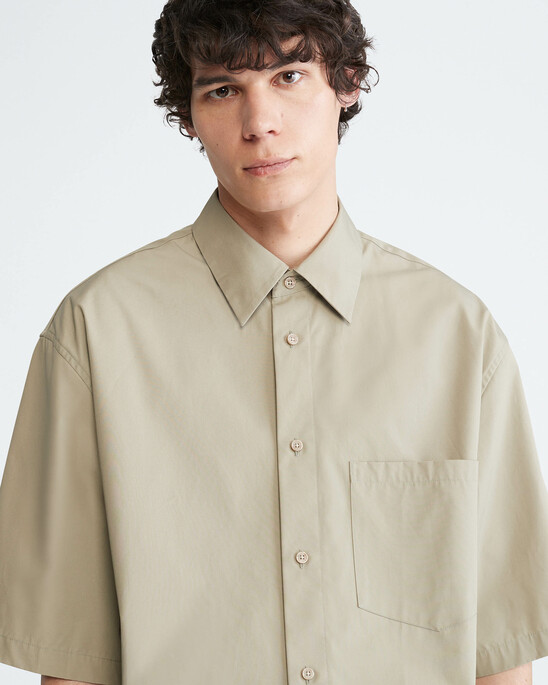 Standards Short Sleeve Oversized Button-Down Shirt