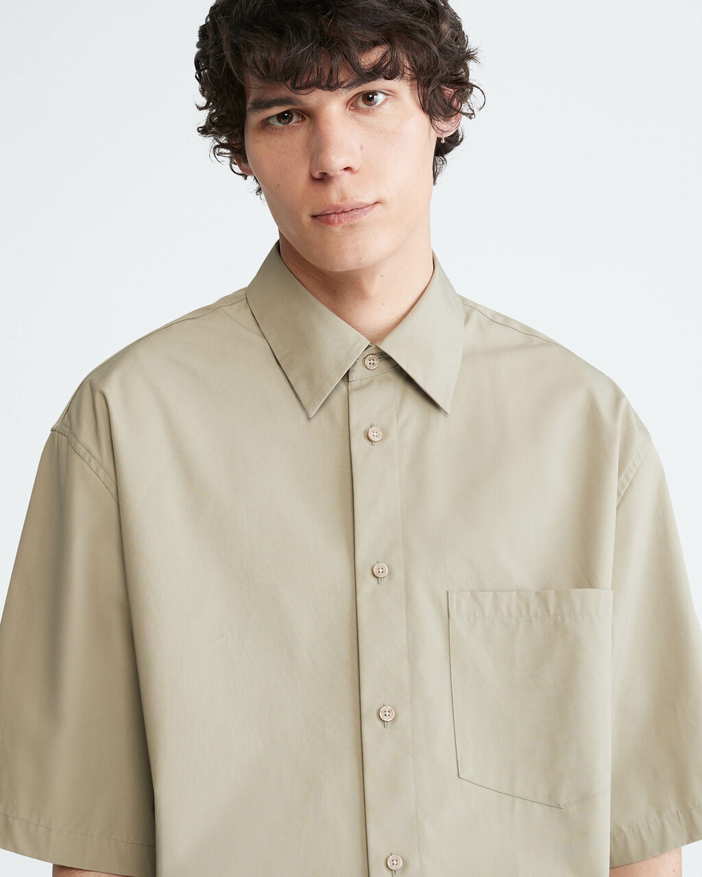 Standards Short Sleeve Oversized Button-Down Shirt, Molded Clay, hi-res