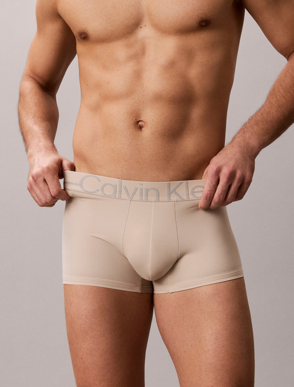 Icon 超細纖維彈性金屬感低腰平口內褲, Oxford Tan, hi-res