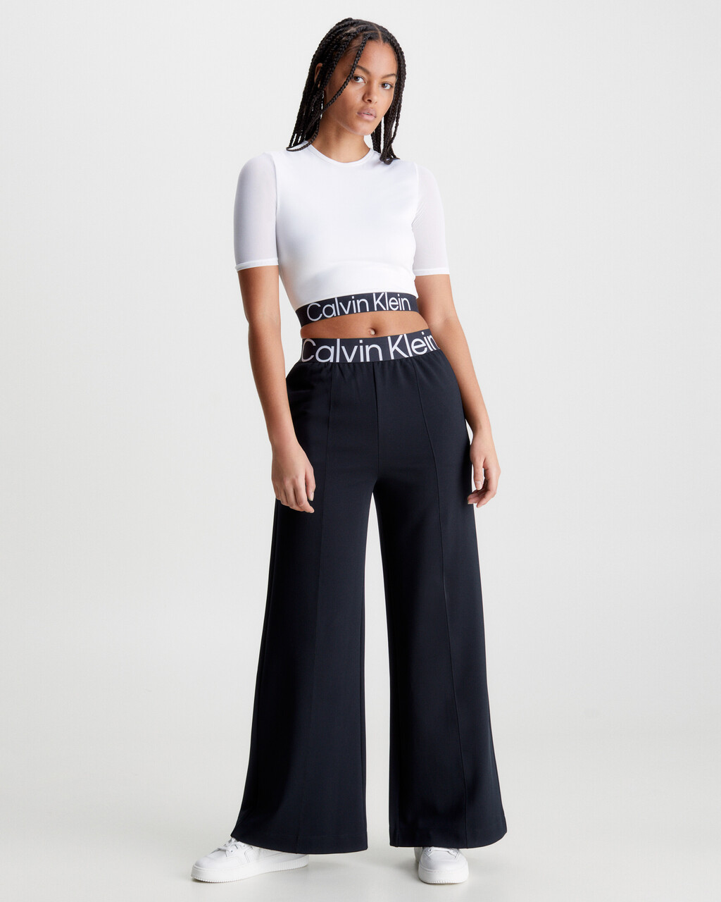 EFFECT CROPPED GYM T-SHIRT, BRIGHT WHITE, hi-res