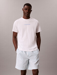 府綢棉短褲套組, Classic White TOP / VERTICAL BOARDWALK LOGO  STRIP, hi-res