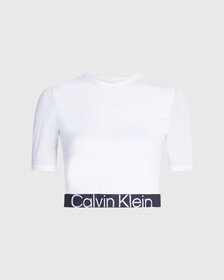 EFFECT CROPPED GYM T-SHIRT, BRIGHT WHITE, hi-res