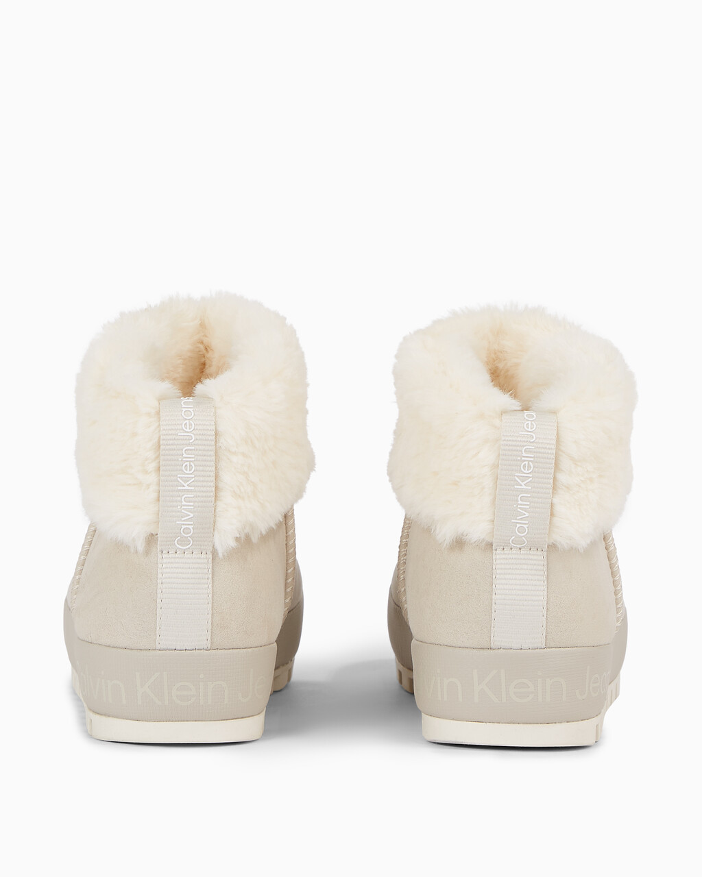 Faux Suede Slippers, Eggshell/Creamy White, hi-res
