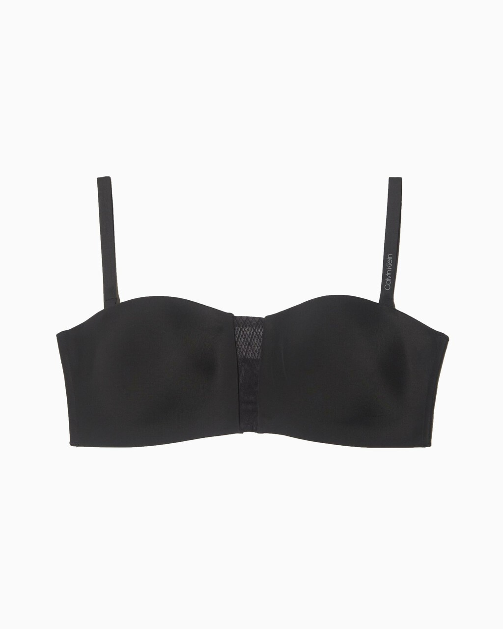 Mesh Lace Lightly Lined Bandeau Bra, Black, hi-res