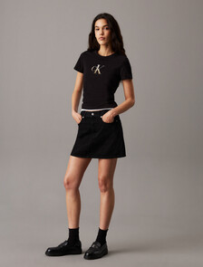 Monogram 標誌修身 T 恤, Ck Black, hi-res