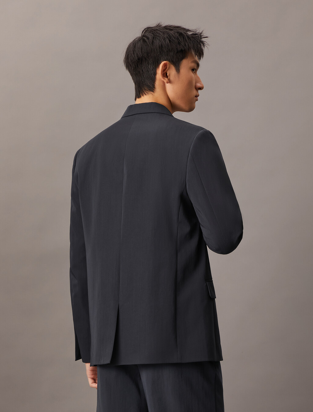 Wool Blend Single Breasted Blazer, Dark Sapphire, hi-res