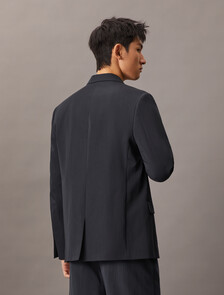 Wool Blend Single Breasted Blazer, Dark Sapphire, hi-res