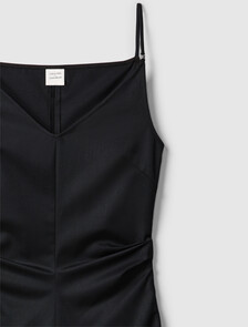 Wool Blend Tailored Dress, Black, hi-res