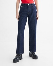HIGH-RISE RELAXED JEANS, Rinse Blue Pocket Label, hi-res