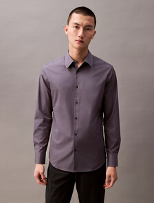 Supima Stretch Cotton Slim Button-Down Shirt, Antique Violet, hi-res