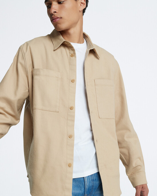 Oversized Flannel Button-Down Shirt Jacket