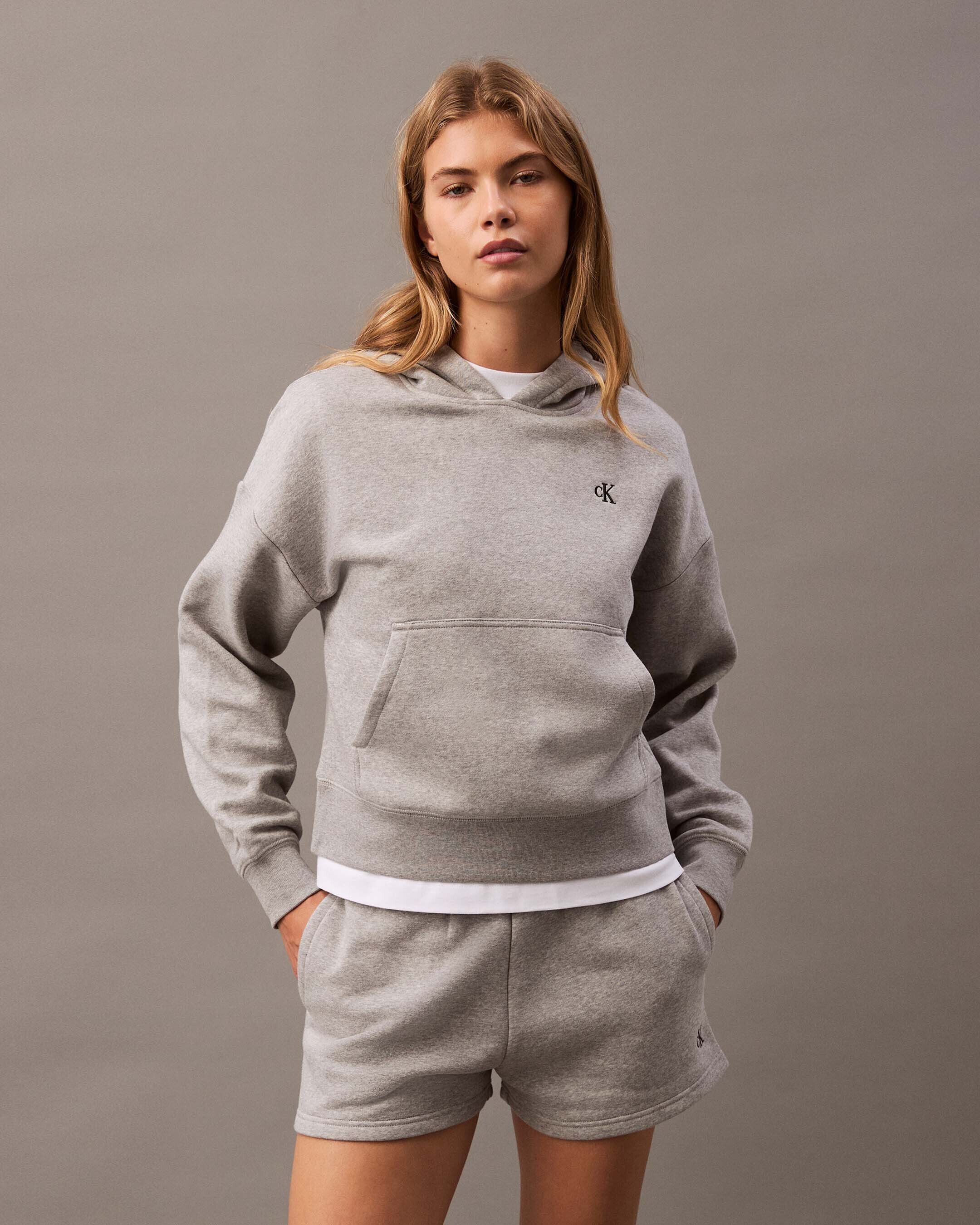 Grey calvin klein hoodie women's shop
