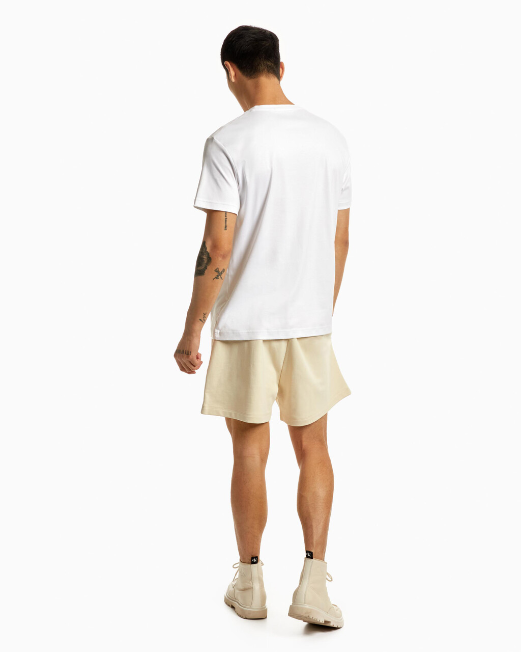 Calvin Embroidered Logo Tee, Bright White, hi-res
