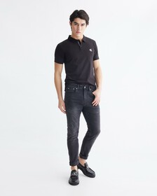 RECONSIDERED MODERN TAPER JEANS, Visual Washed Black, hi-res
