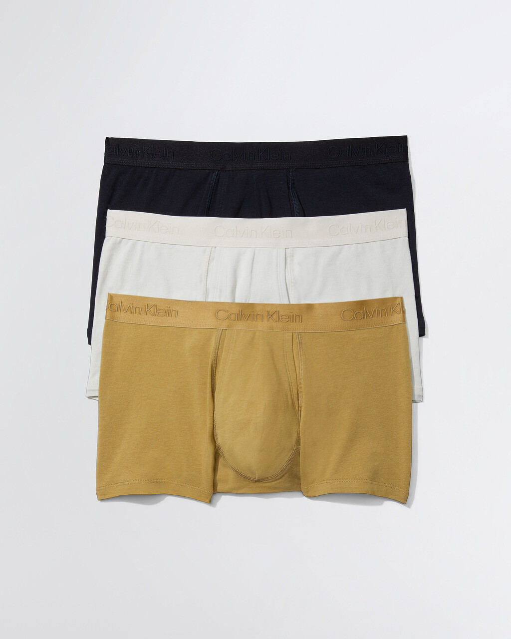 COTTON STANDARDS TRUNKS 3 PACK, BLACK BEAUTY OLIVE BONE WHITE, hi-res