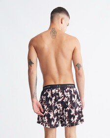 Calvin Klein 1996 Woven  Cotton Boxers, RIPPLE FLORAL PRINT+BLACK, hi-res