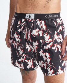 Calvin Klein 1996 梭織棉質平口內褲, RIPPLE FLORAL PRINT+BLACK, hi-res