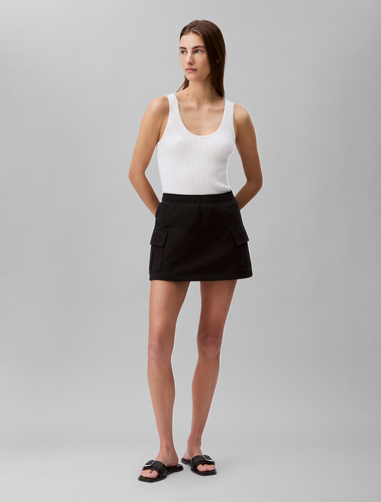 Cotton Terry Cargo Mini Skirt