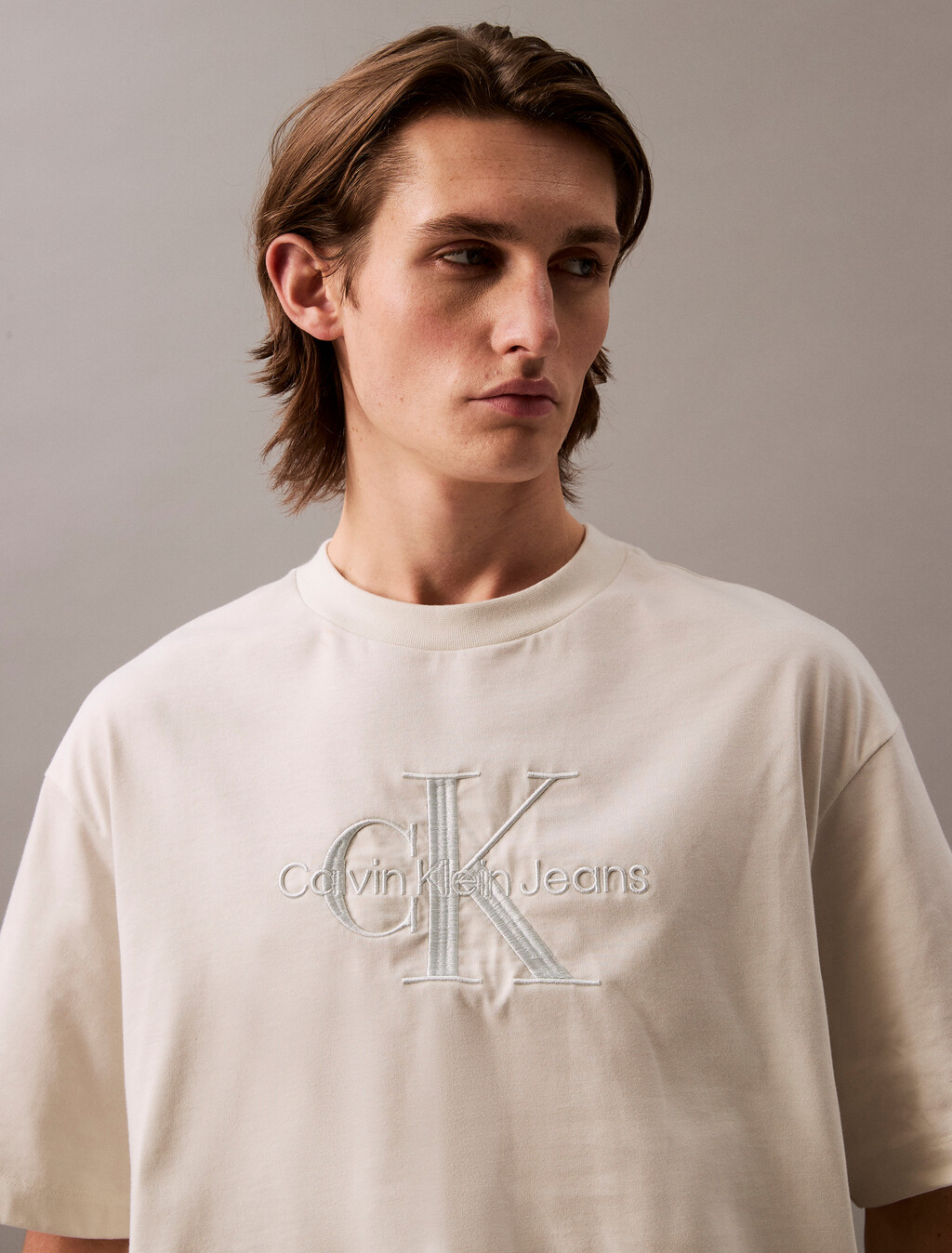 Relaxed Monogram T-shirt, Puritan Gray, hi-res