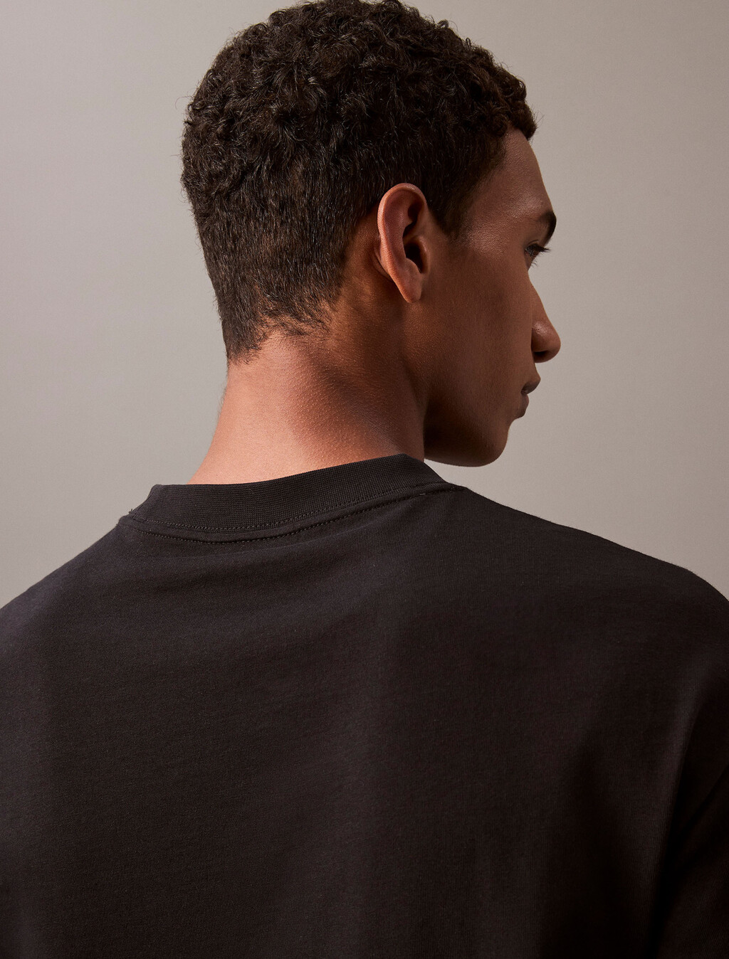 Calvin Logo Crew Neck Tee, Black Beauty, hi-res