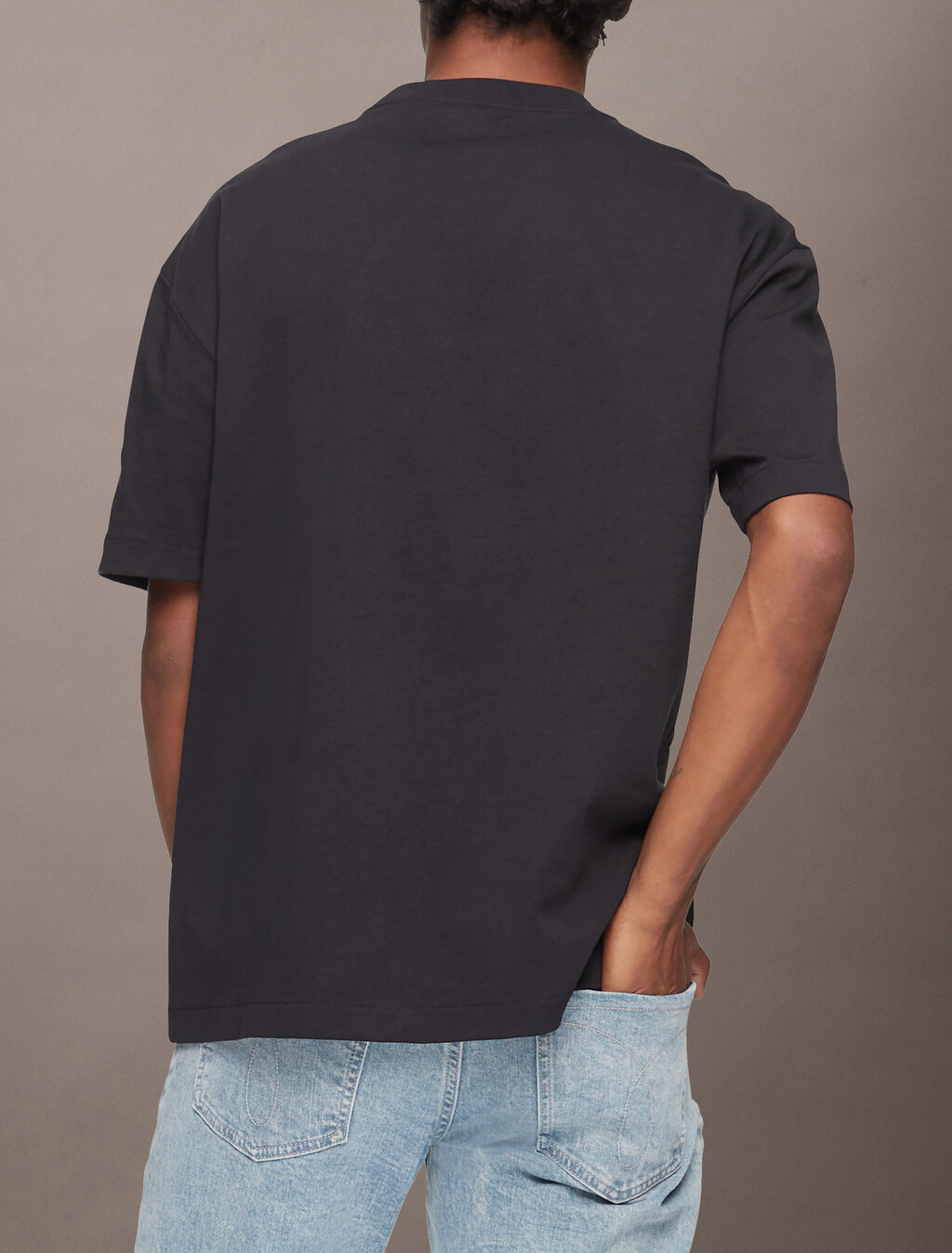 Calvin Logo Crew Neck Tee, Black Beauty, hi-res