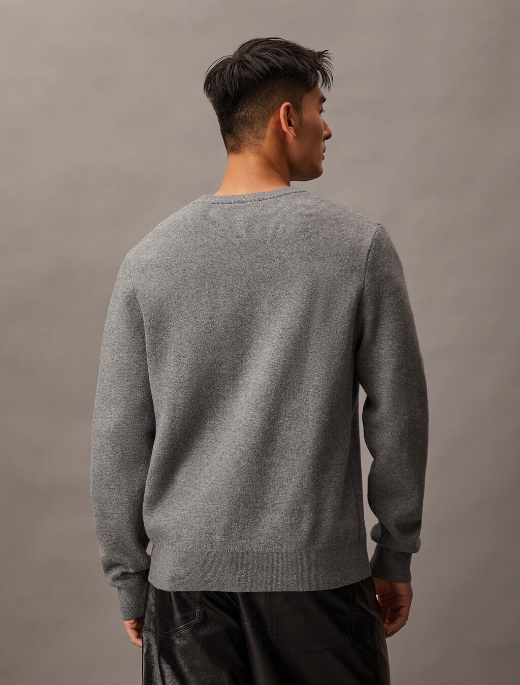 Monogram Wool Blend Sweater, B30 Grey Heather, hi-res