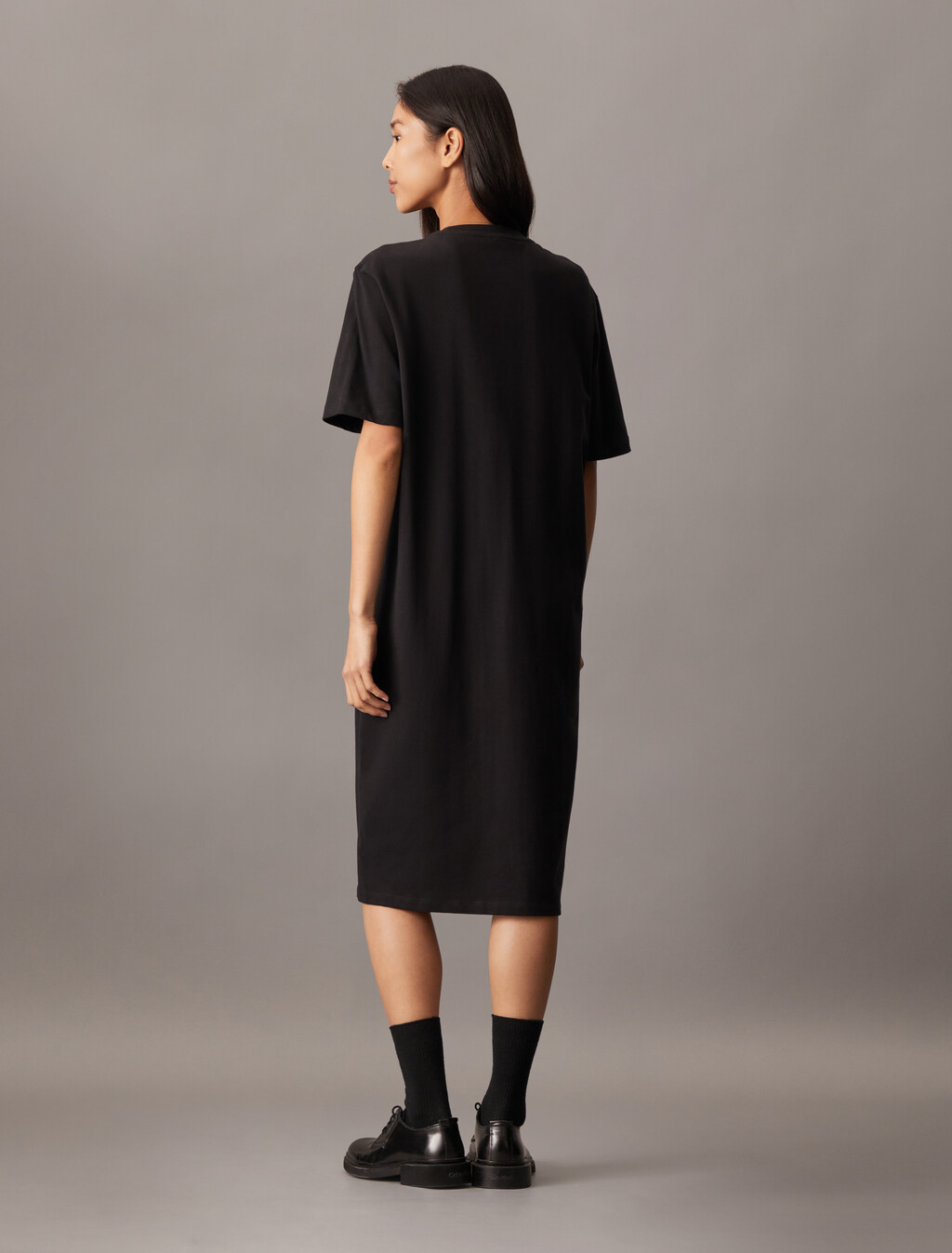 CK Embroidery Long T-Shirt Dress, Ck Black, hi-res