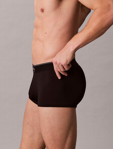 Monogram 圖案低腰平口內褲, Black, hi-res