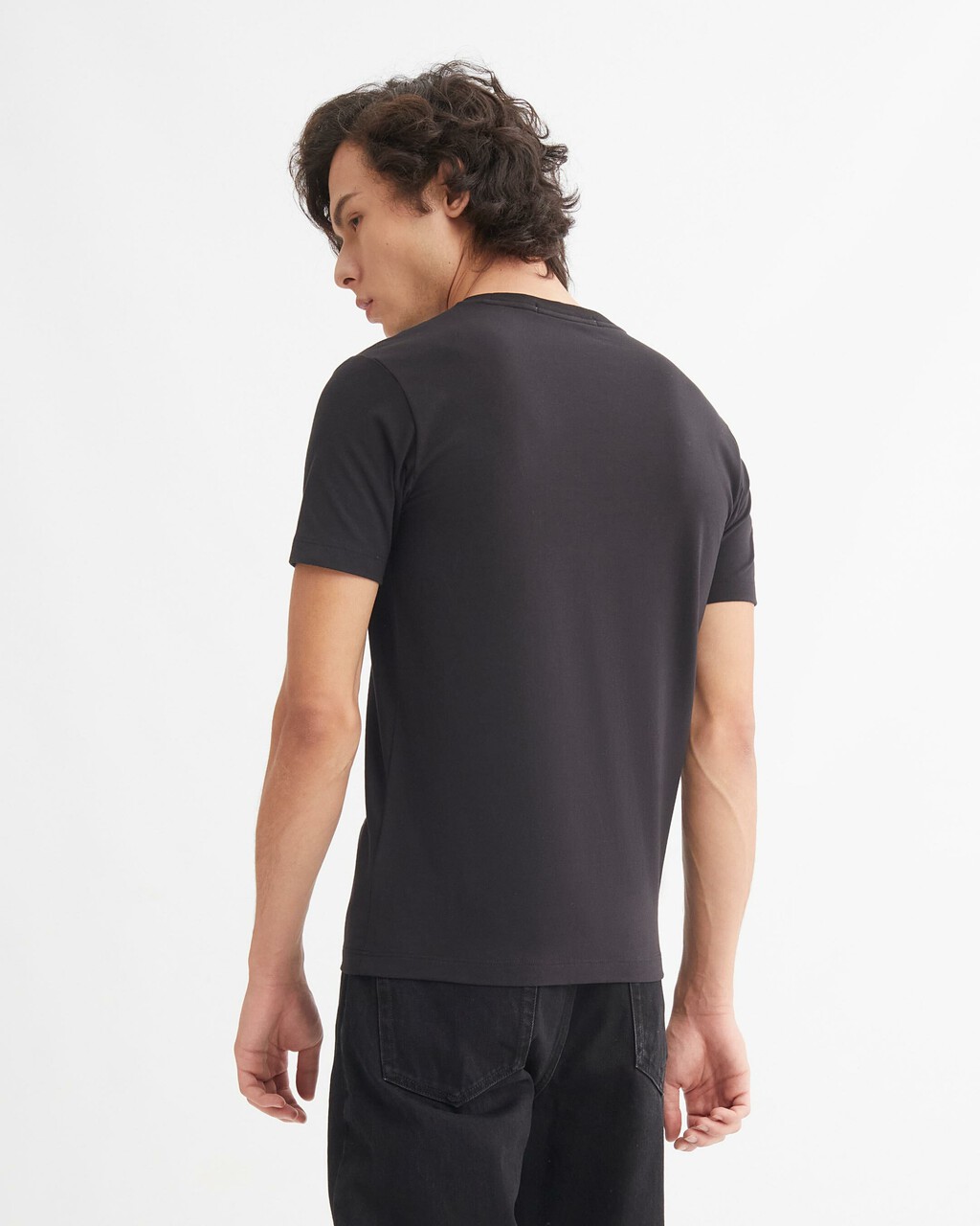 PIMA COTTON STRETCH LOGO TEE, Ck Black, hi-res