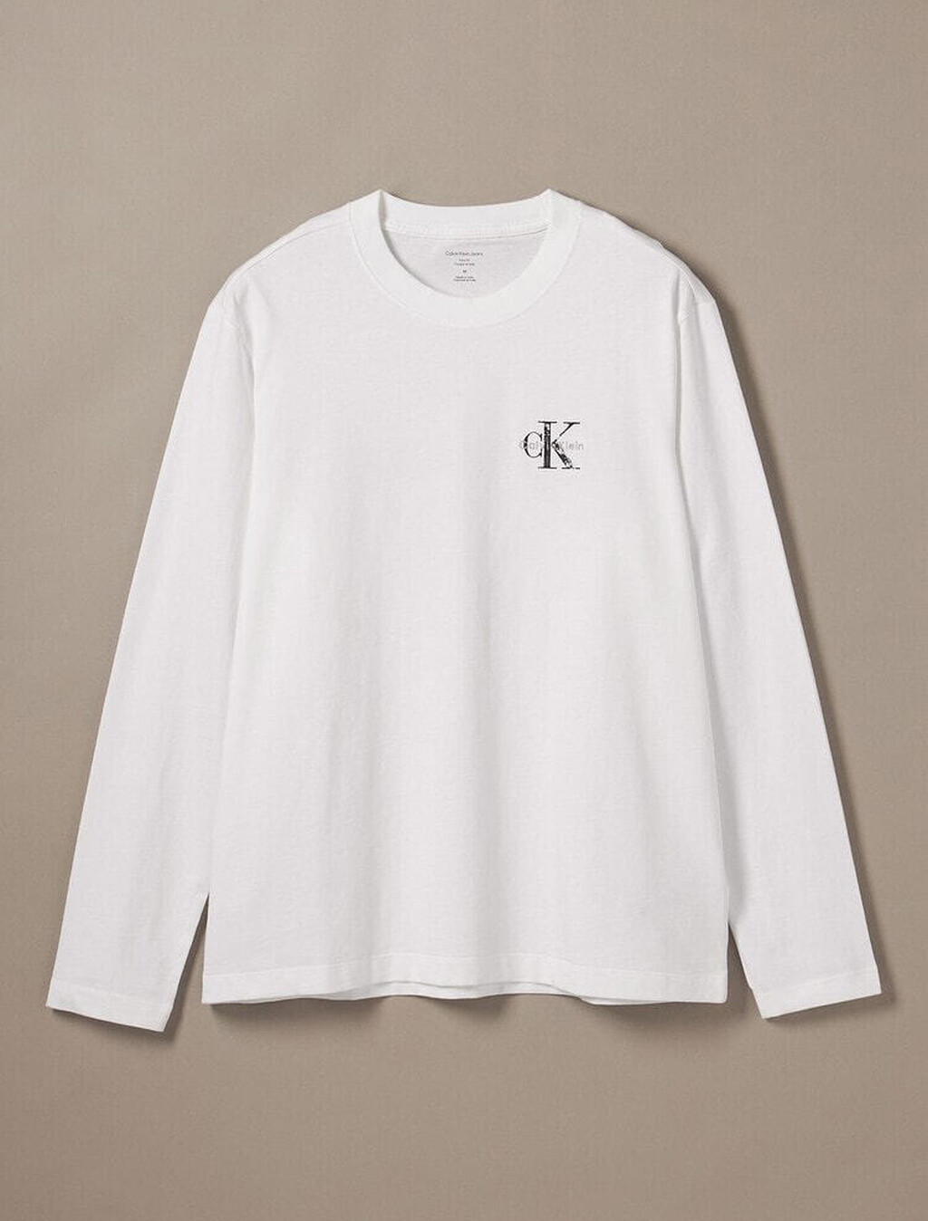 仿舊 Monogram 長袖 T 恤, Bright White, hi-res