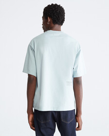 STANDARDS COMPACT COTTON CREWNECK T-SHIRT, Dove Blue, hi-res