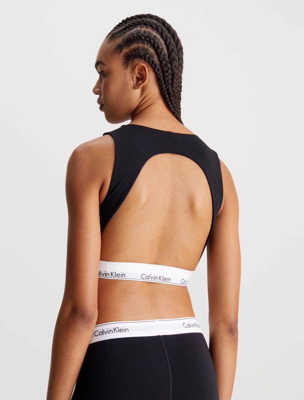 Modern Cotton Open Back Bralette, BLACK, hi-res