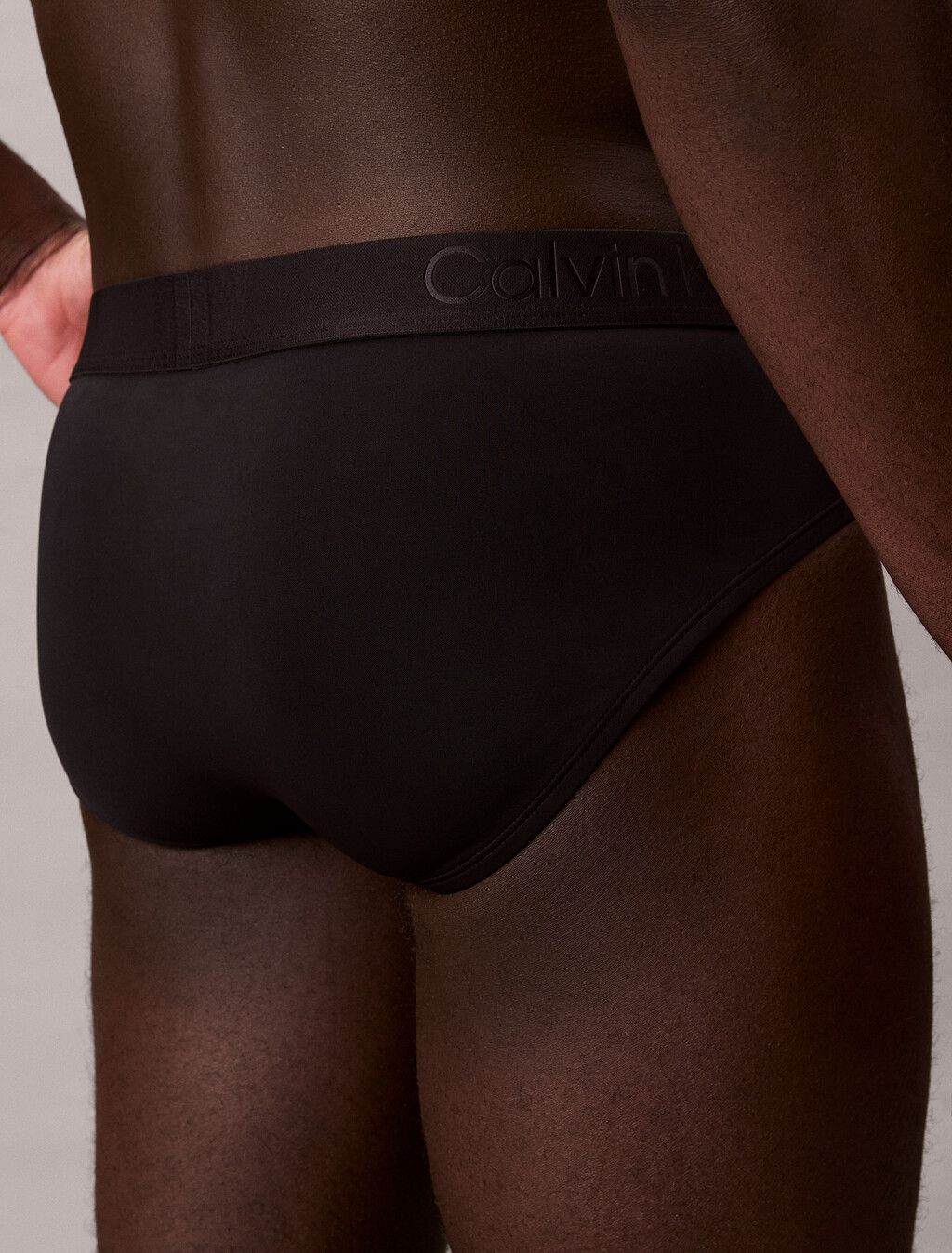 CK Black Microfiber Hip Brief, Black, hi-res